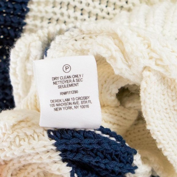 Derek Lam 10 Crosby Creme Striped Lace-Up Sweater - Picture 7 of 7